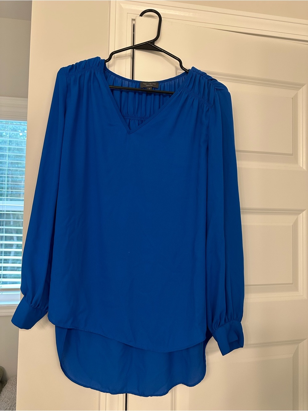 The Limited- Blue V-Neck Long Sleeve Women's Top